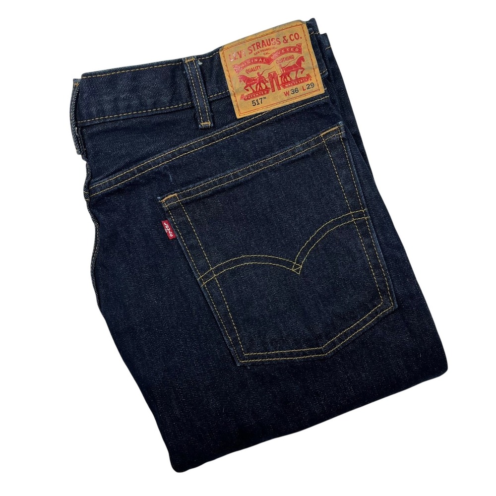 Levi's 517 Bootcut Jeans Mens 36x29 Dark Wash Indigo Western Denim Classic